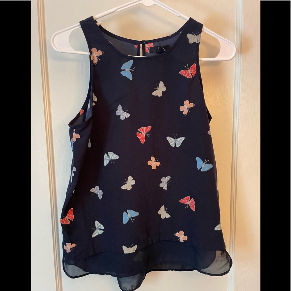 Gap tank with butterflies. Navy. Size small